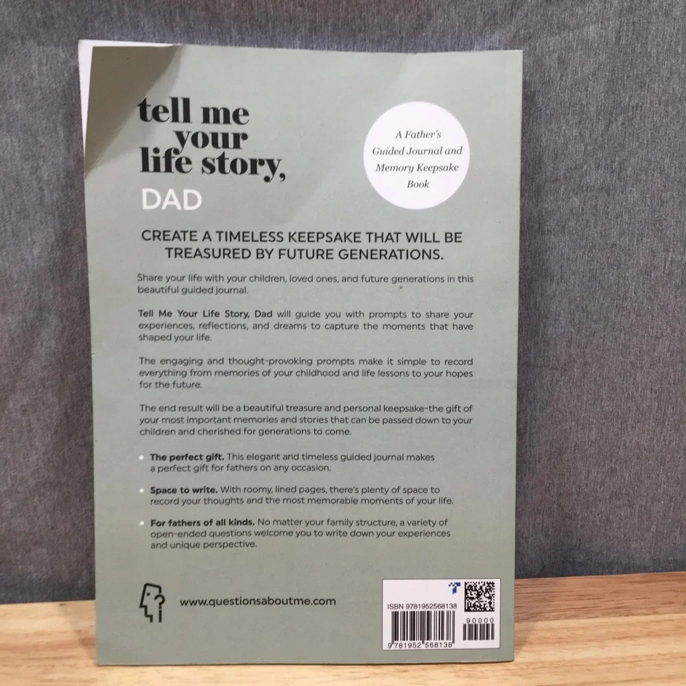 Tell‎ Me Your Life Story, DAD Guided Journal Memory Keepsake Book